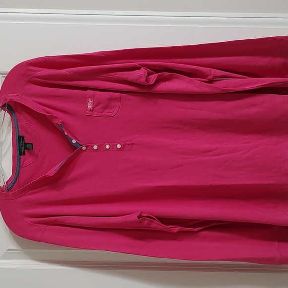 Ralph Lauren fuchsia long sleeve henley tee - Picture 1 of 4